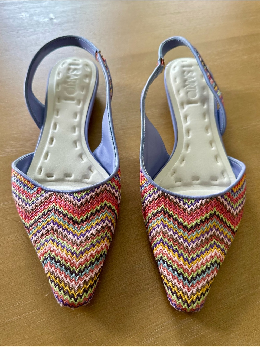 SARTO by Franco Sarto Multicolor Chevron Pointed Slingback Flats